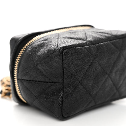 Chanel Caviar Quilted Mini Top Handle Vanity With Chain Black 9 of 11