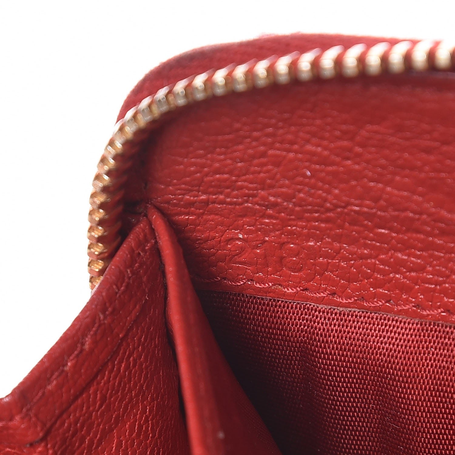 Miu Miu Grained Calfskin Zip Around Wallet Rosso 13 of 14