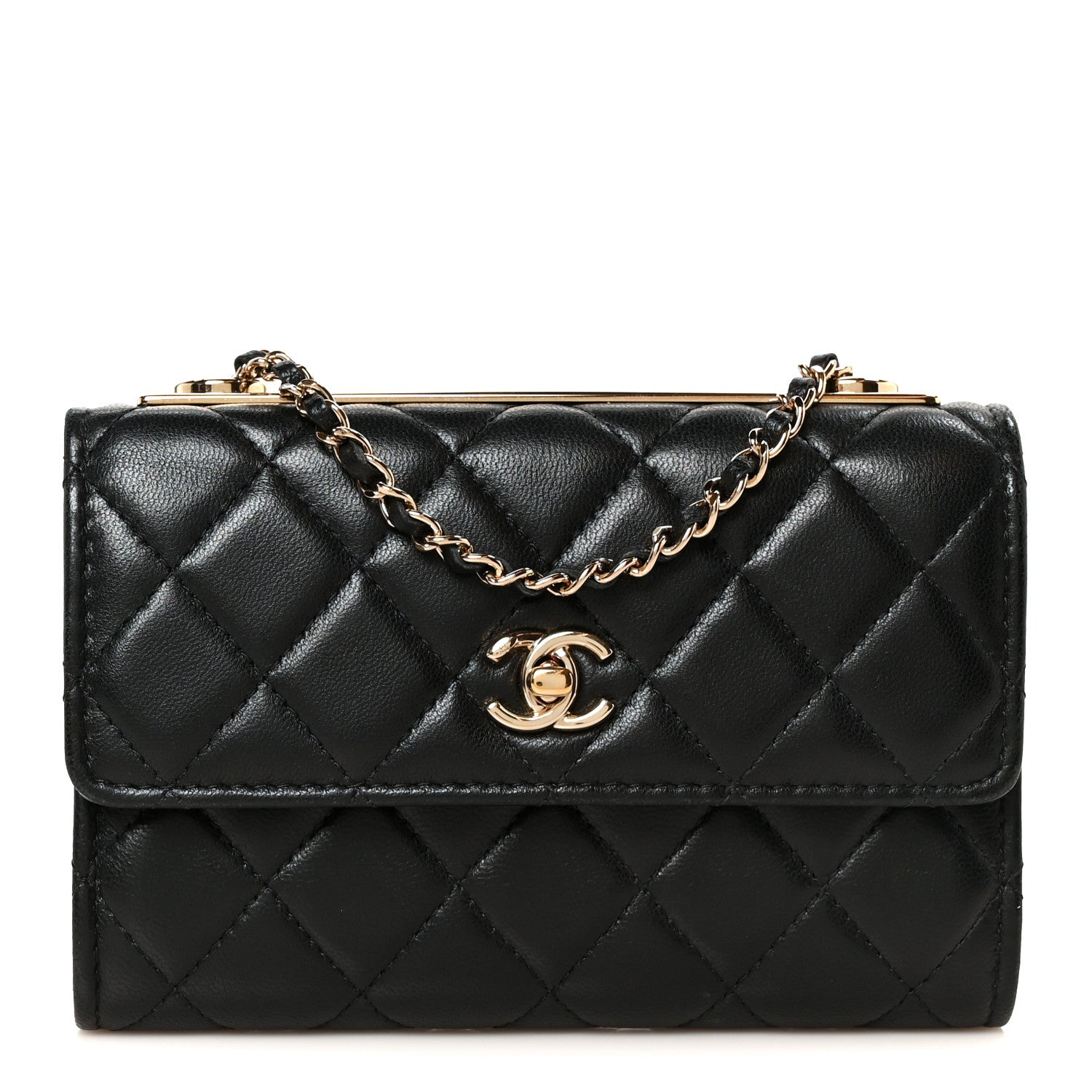 Chanel Lambskin Quilted Trendy CC Chain Clutch WOC Black 1 of 13
