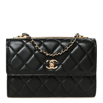 Chanel Lambskin Quilted Trendy CC Chain Clutch WOC Black 1 of 13