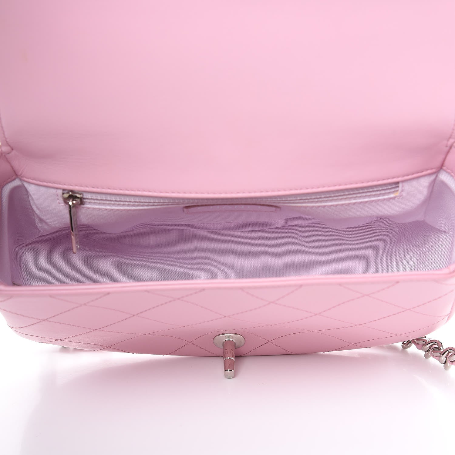 Chanel Calfskin Stitched Ring My Bag Flap Crossbody Pink 5 of 10