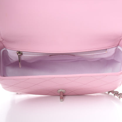 Chanel Calfskin Stitched Ring My Bag Flap Crossbody Pink 5 of 10