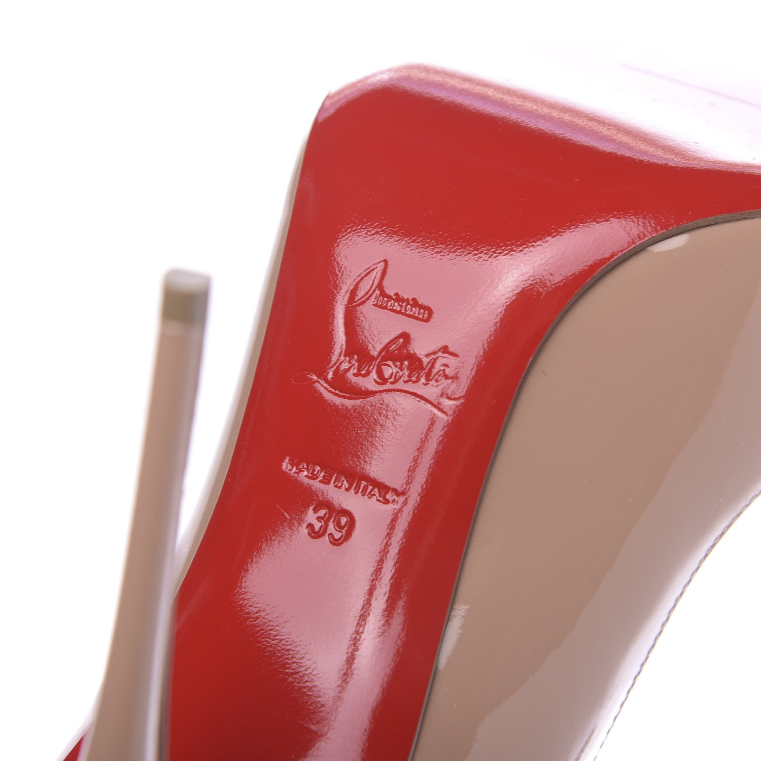Christian Louboutin Patent Pigalle Follies 100 Pumps 39 Nude 7 of 10