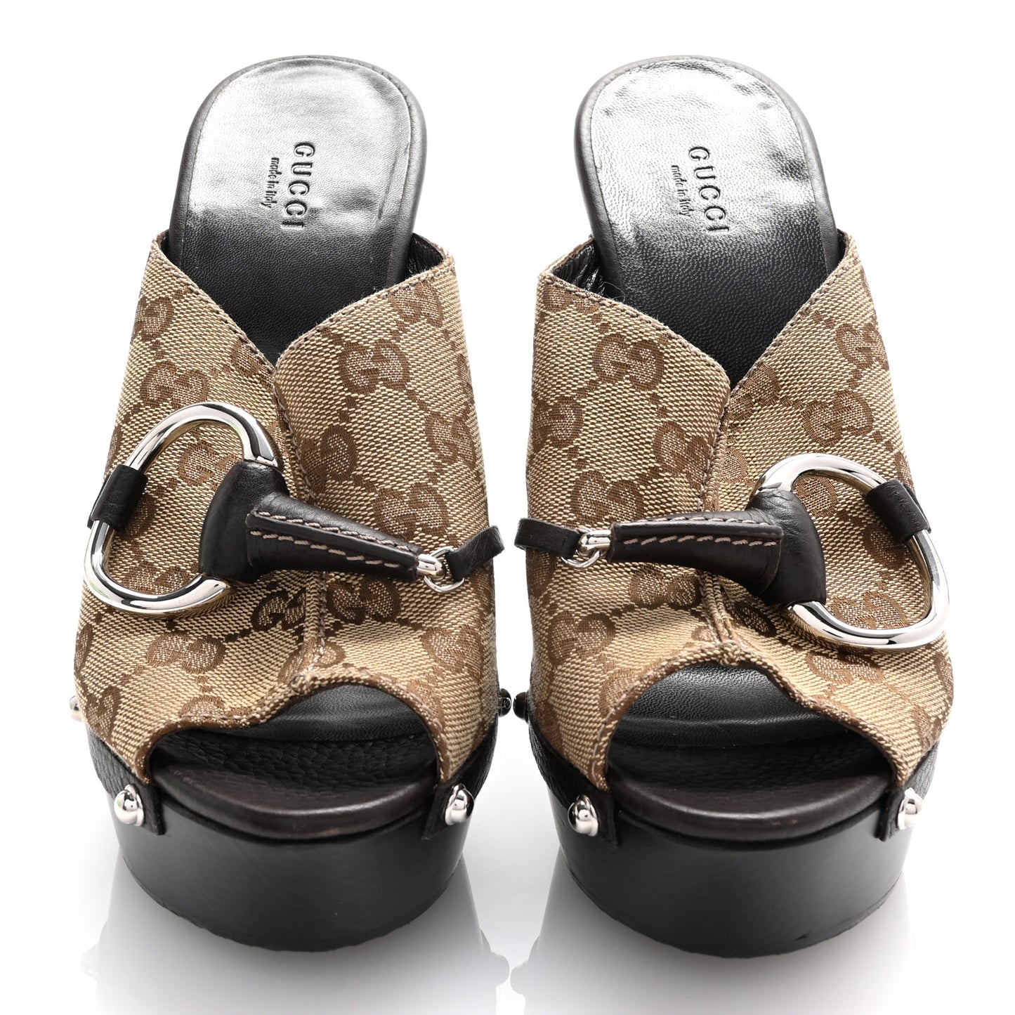 Monogram Cellarius Soft Calfskin Icon Bit Platform Clog High Heel Slide Sandals 38.5 Beige Ebony Cocoa