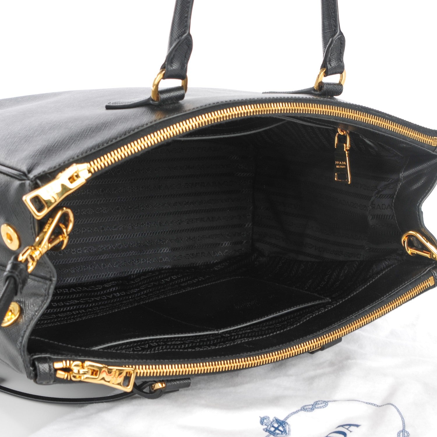 Prada Saffiano Large Galleria Double Zip Tote Black 5 of 9