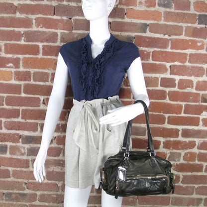 Prada Leather Handbag Navy 2 of 14