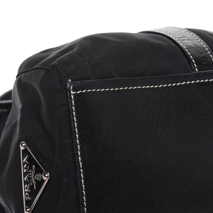 Prada Tessuto Nylon Vitello Foldover Pushlock Satchel Black 12 of 27