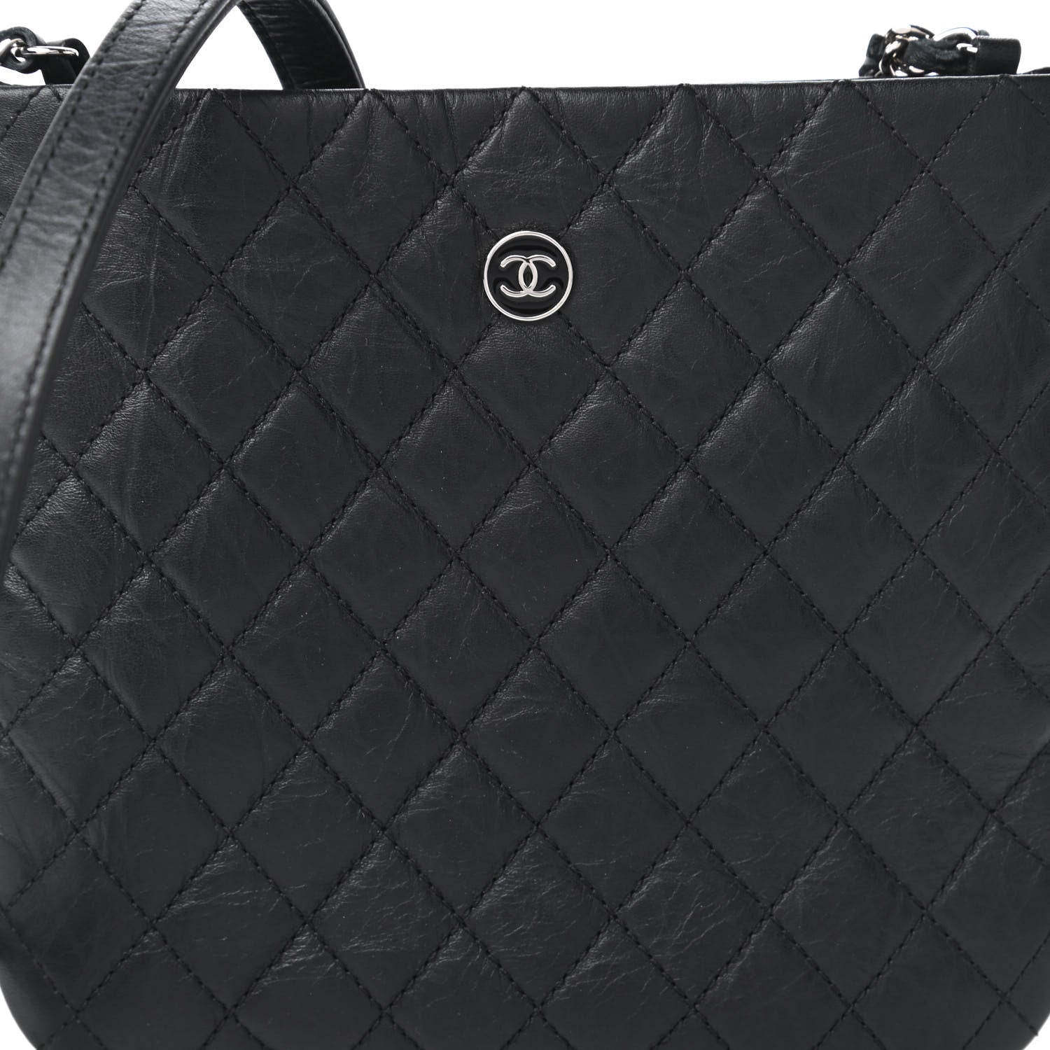 Chanel Aged Calfskin Quilted Crossbody Bag Black 10 of 10