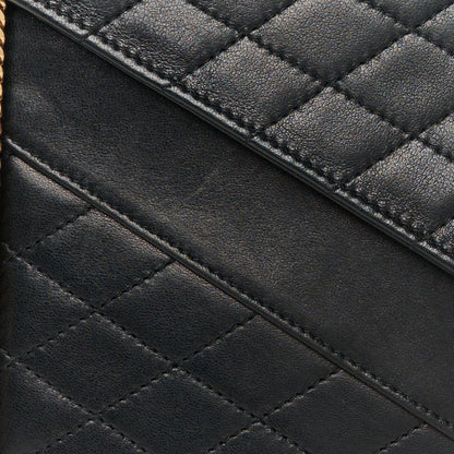 Saint Laurent Lambskin Quilted Double Flap Chain Pouch Black 7 of 7