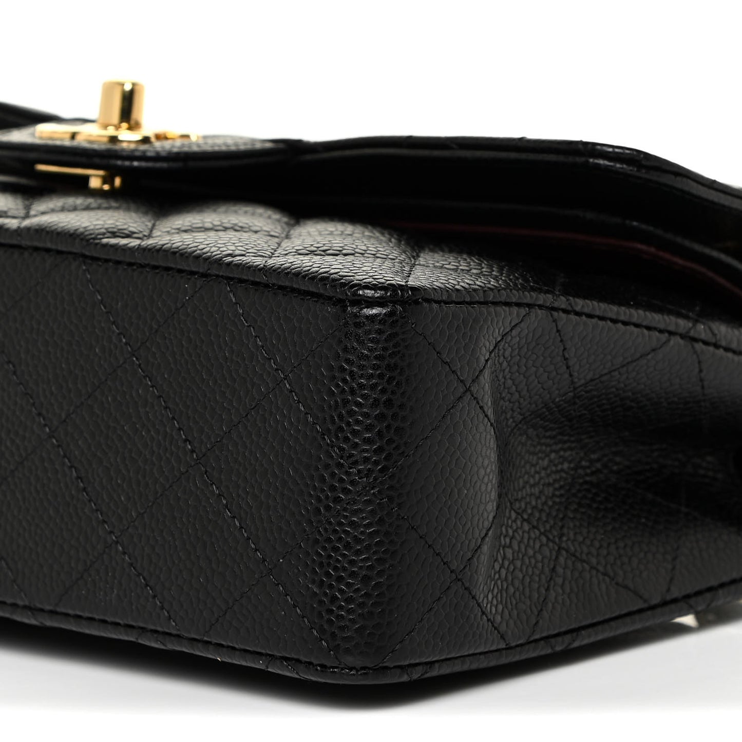 Caviar Quilted Small Double Flap Black