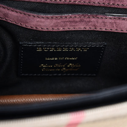 Burberry Derby Calfskin House Check Small Macken Crossbody Bag Tan 6 of 9