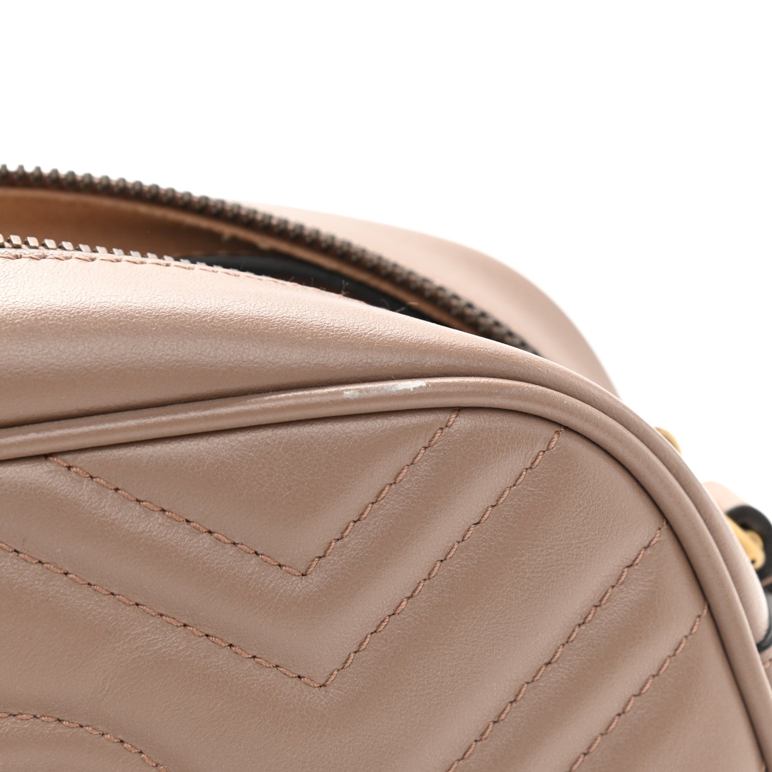 Gucci Calfskin Matelasse Small GG Marmont Chain Shoulder Bag Porcelain Rose 10 of 12