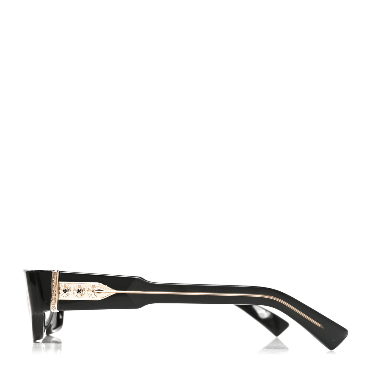 Chrome Hearts 18K Gold AcetateAcetate Tryvagagain Sunglasses Black 3 of 7