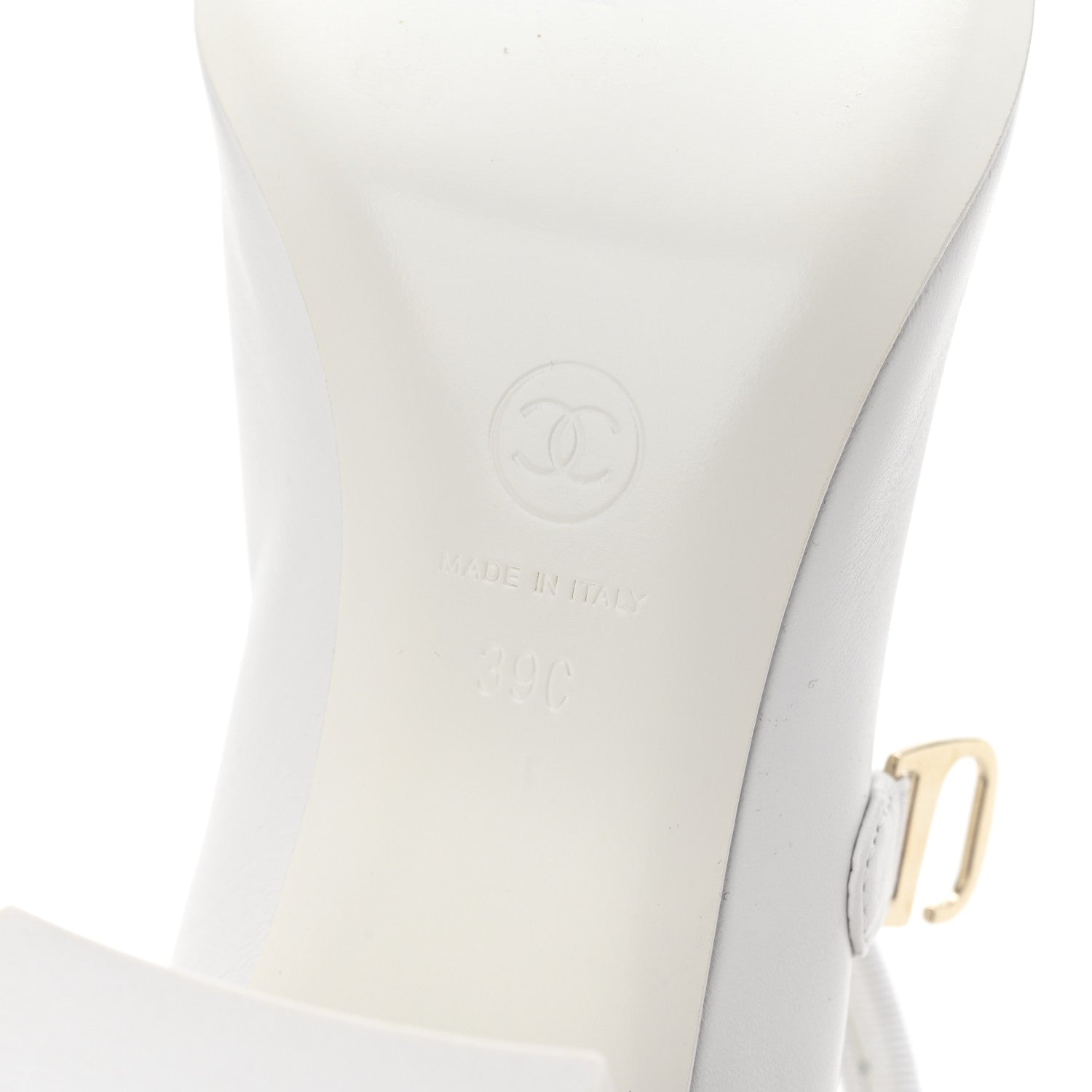 Chanel Lambskin CC Cap Toe Mary Jane Pumps 39 White Black 7 of 12