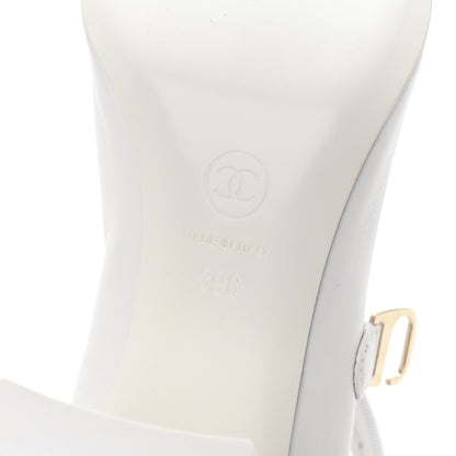 Chanel Lambskin CC Cap Toe Mary Jane Pumps 39 White Black 7 of 12