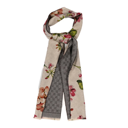 Gucci Wool GG Monogram Miniorophin Scarf Beige 1 of 3
