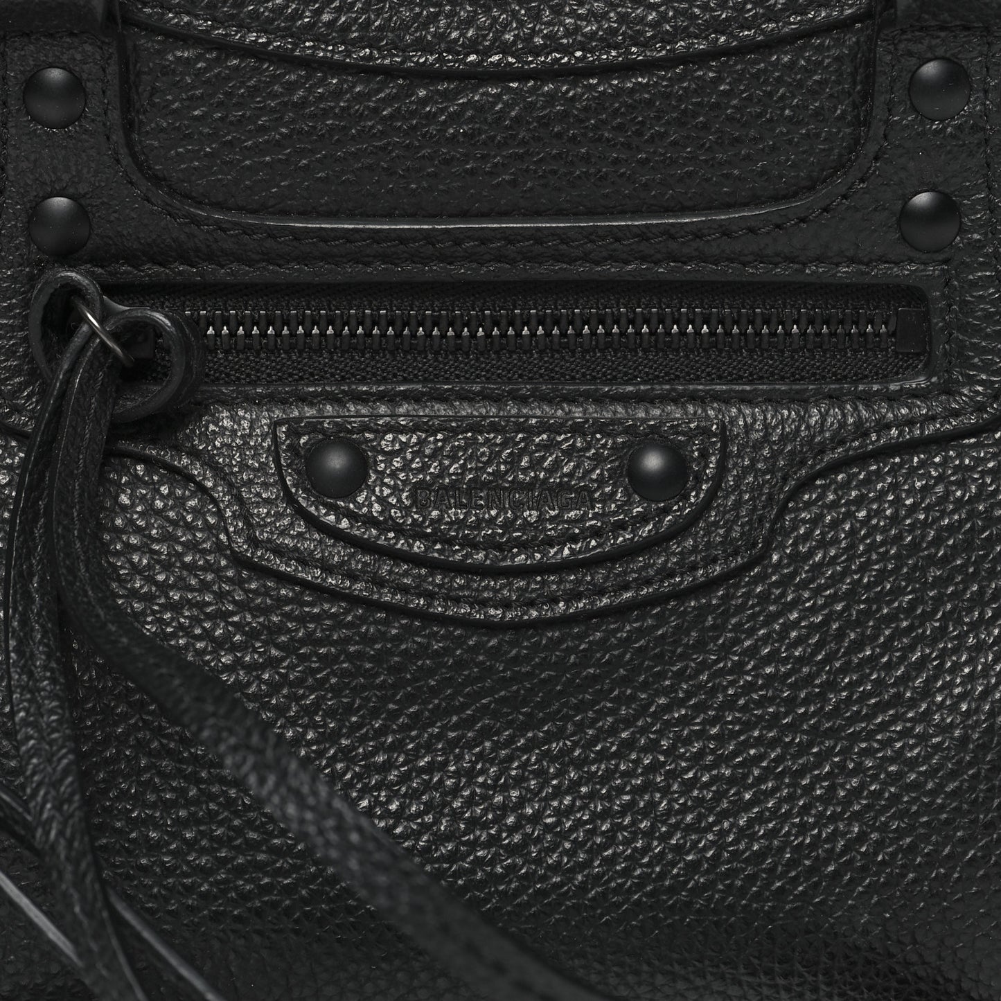 Grained Calfskin Neo Classic Black Hardware Mini City Black