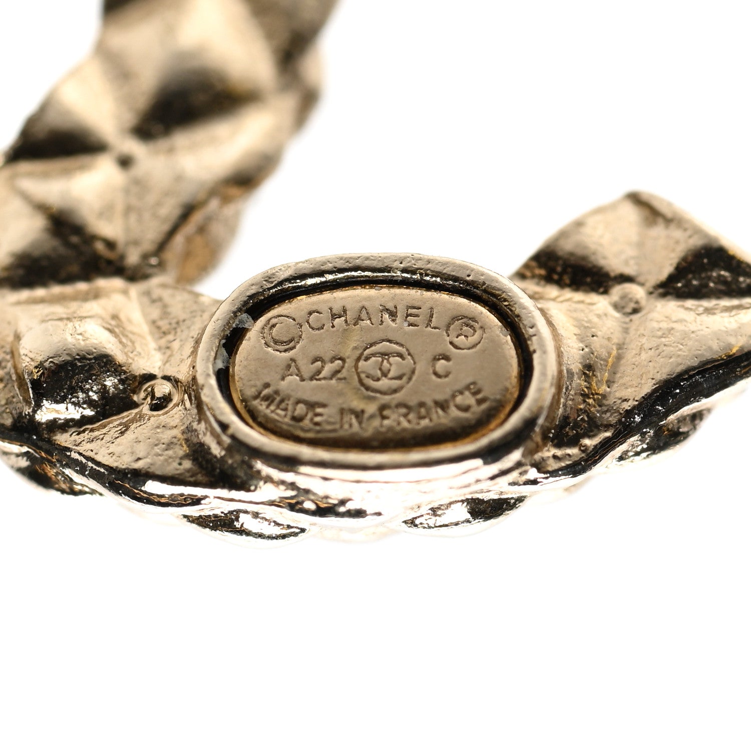 Chanel Metal Crystal CC Earrings Gold 4 of 5