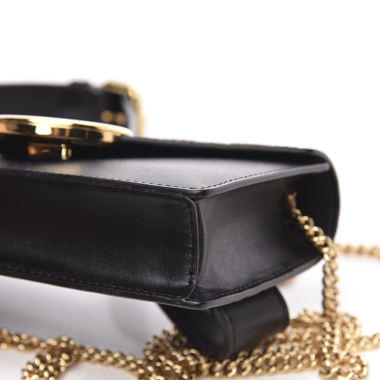Fendi Vitello Liberty F is Fendi Bi-Color FF 1974 Embossed Envelope Belt Bag Maya Black 8 of 8