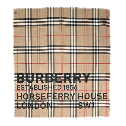 Burberry Wool Horseferry Print Scarf Beige 1 of 3