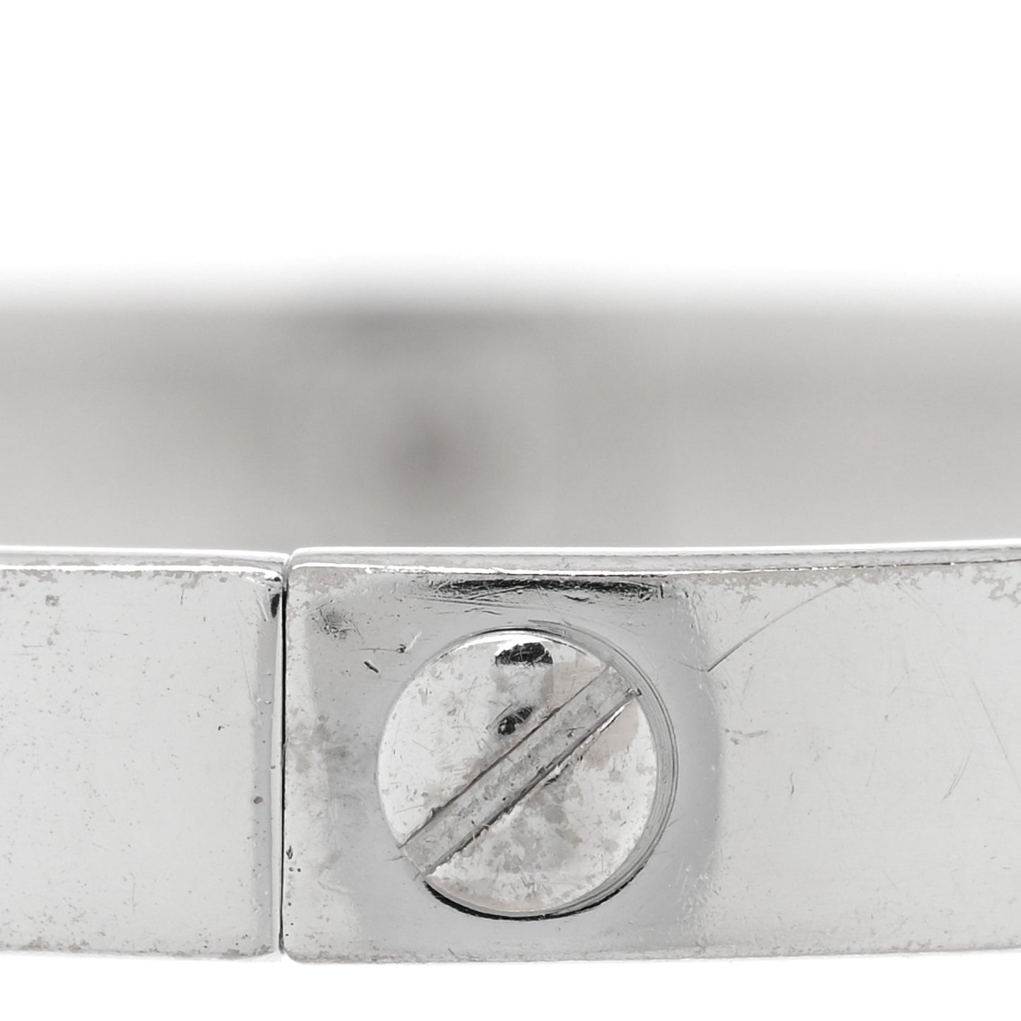 18K White Gold 4 Diamond Love Bracelet 17