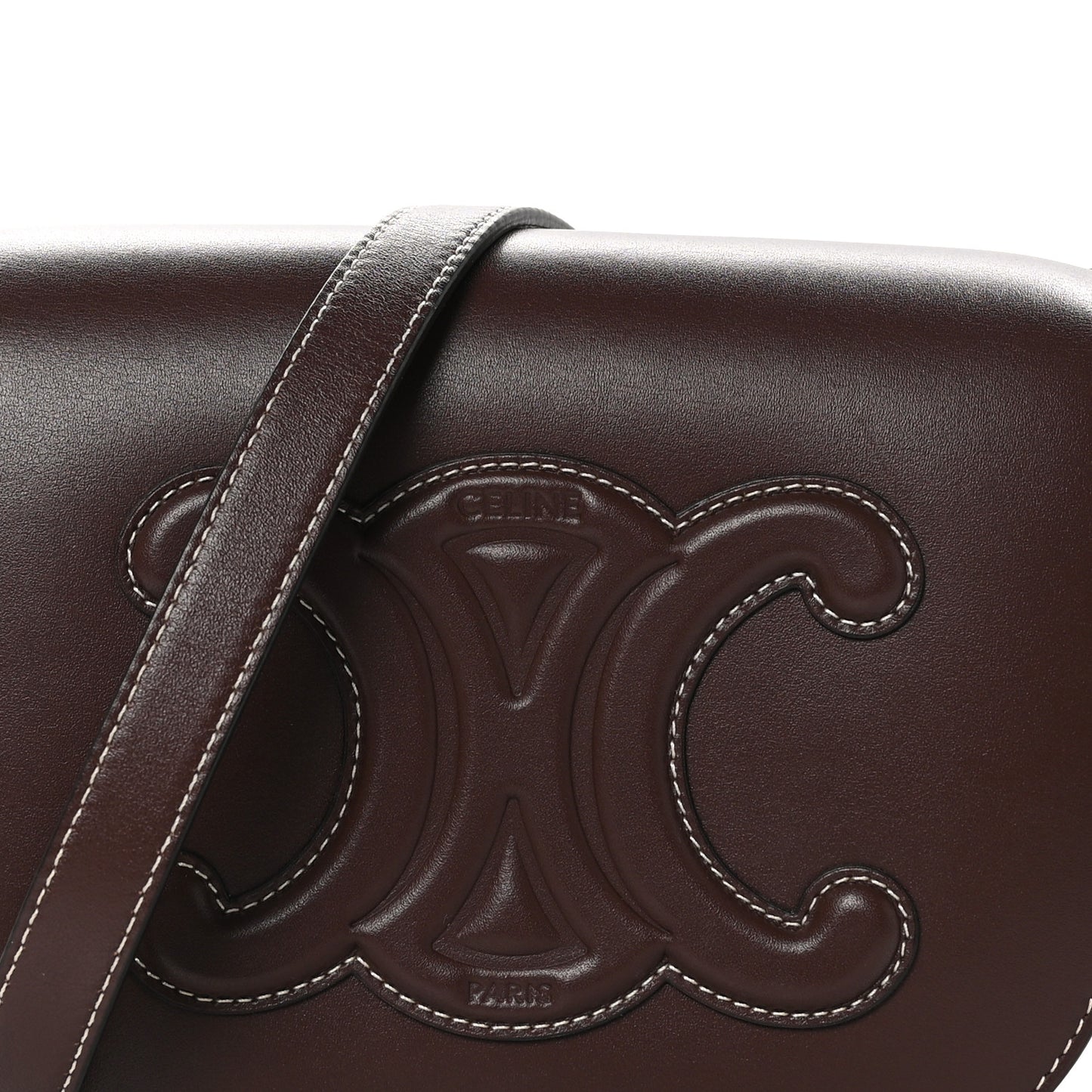 Smooth Calfskin Cuir Triomphe Folco Crossbody Bag Chestnut