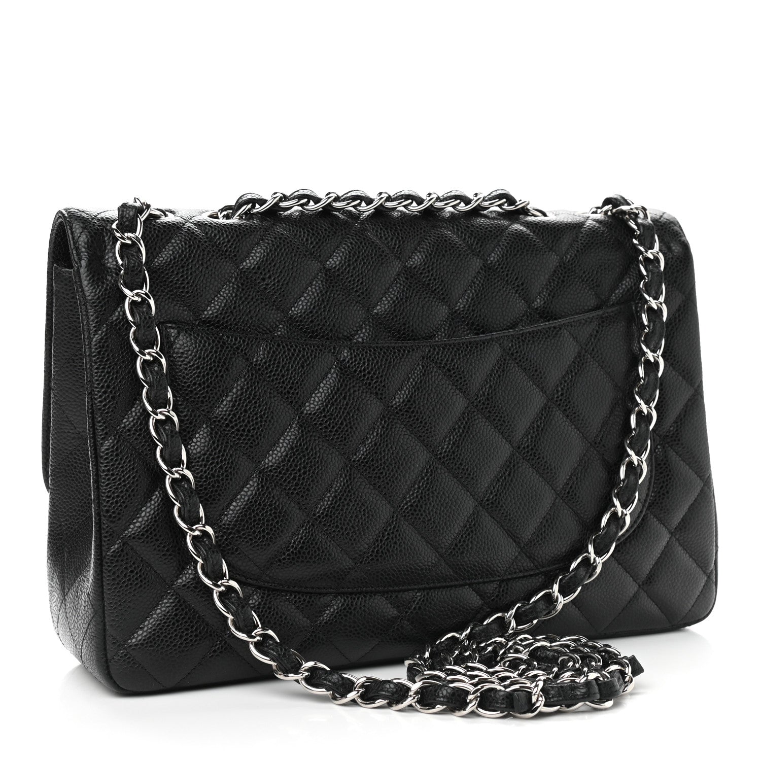 Chanel Caviar Quilted Jumbo Single Flap Black 3 of 12
