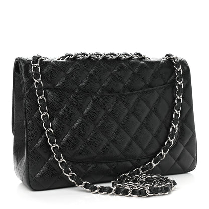 Chanel Caviar Quilted Jumbo Single Flap Black 3 of 12