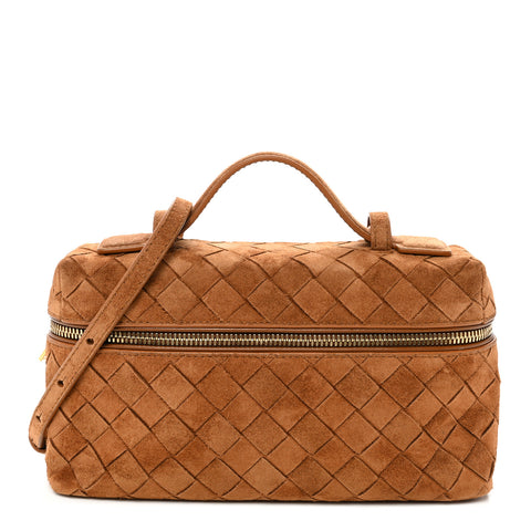 Suede Intrecciato Bang Bang Vanity Case Amber