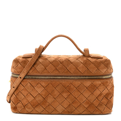 Bottega Veneta Suede Intrecciato Bang Bang Vanity Case Amber 1 of 10