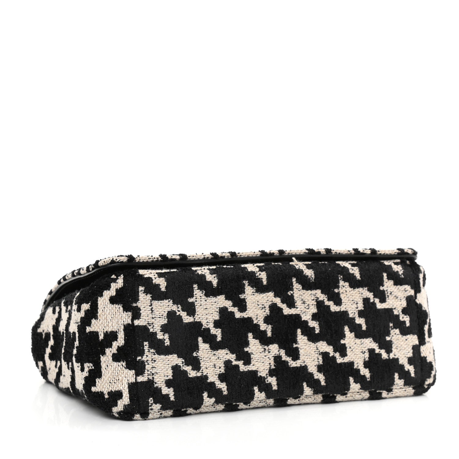 Christian Dior Technical Canvas Macro Houndstooth Medium Caro Bag Black White 4 of 9