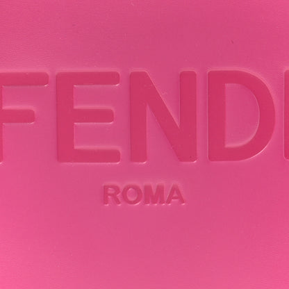 Fendi Vitello King Plexiglass Logo Embossed Mini Fendi Sunshine Shopper Tote Lampone 8 of 10