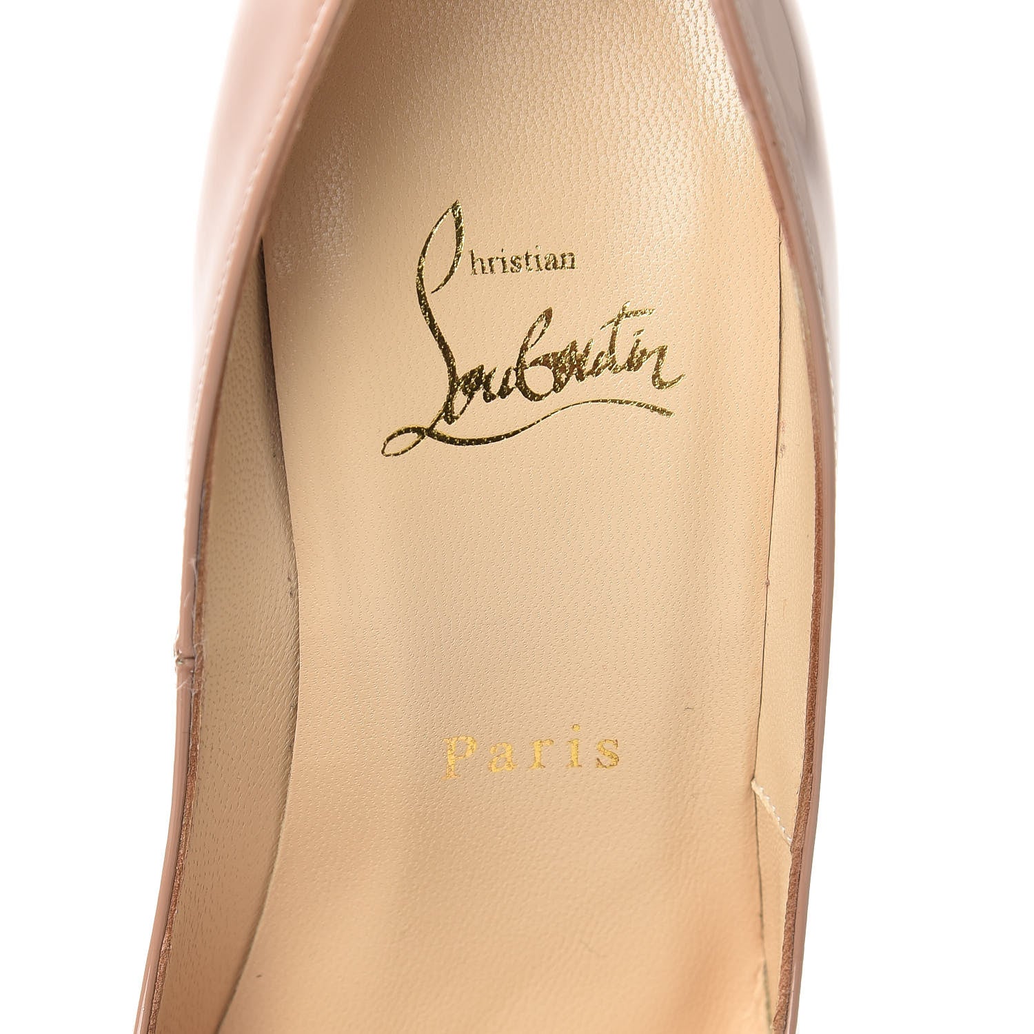 Christian Louboutin Patent Lady Peep 150 Pumps 37.5 Nude 6 of 9