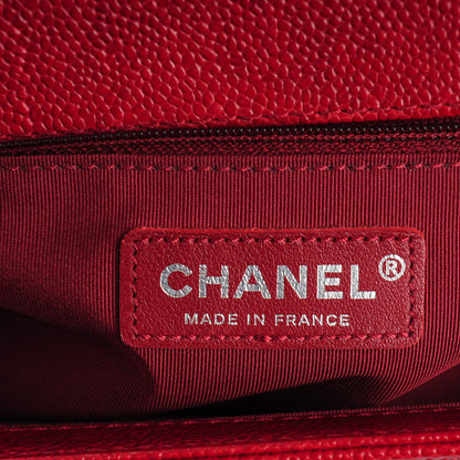 Chanel Caviar Quilted New Medium Boy Flap Dark Red 7 of 8