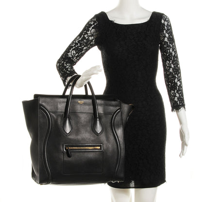 Celine Smooth Calfskin Medium Luggage Black 2 of 7