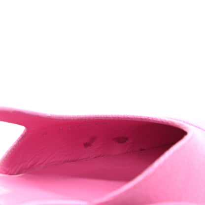 Chanel Denim Cap Toe CC Slingback Flat 38.5 Neon Pink 6 of 14