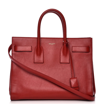 Saint Laurent Grained Calfskin Small Sac De Jour Lipstick Red 1 of 12