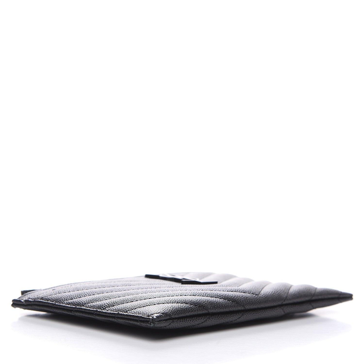 Saint Laurent Grain De Poudre Chevron Monogram Bill Pouch Black 4 of 10