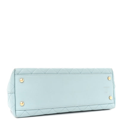 Chanel Caviar Quilted Small Coco Handle Flap Light Blue 4 of 13