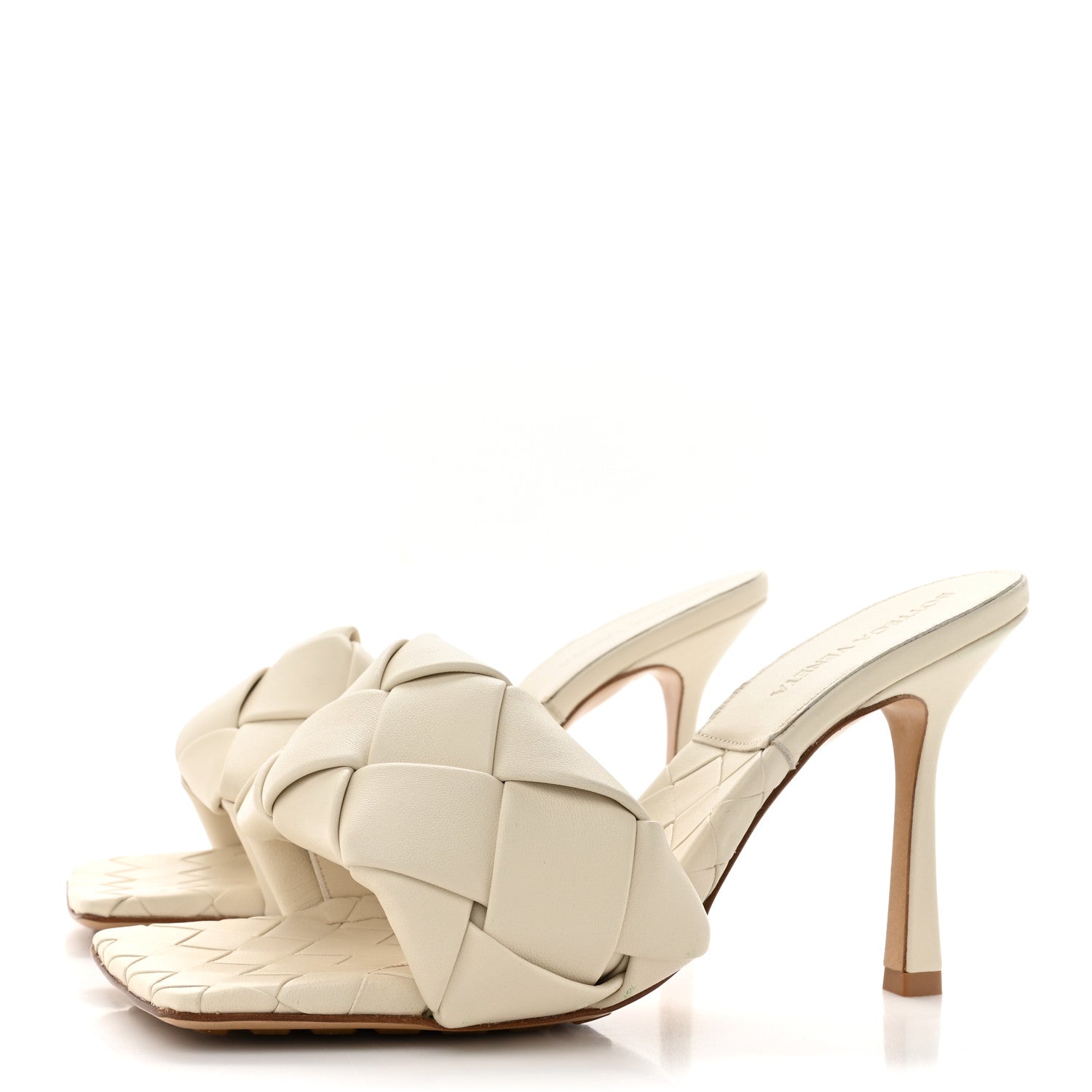 Bottega Veneta Nappa Maxi Intrecciato Lido Mule Sandals 37.5 Wax 3 of 8