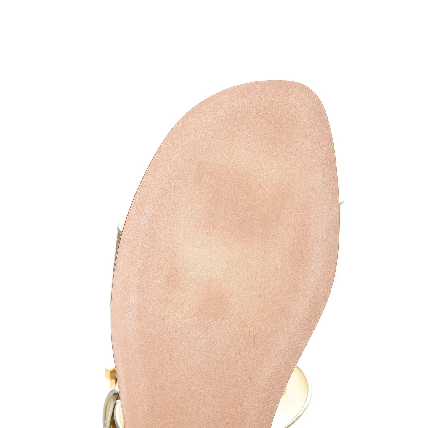 Laminated Calfskin D-Dior Slide Flat Sandals 39.5 Pale Gold