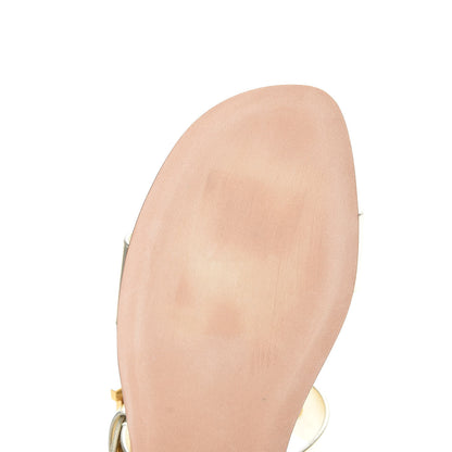 Christian Dior Laminated Calfskin D-Dior Slide Flat Sandals 39.5 Pale Gold 8 of 9
