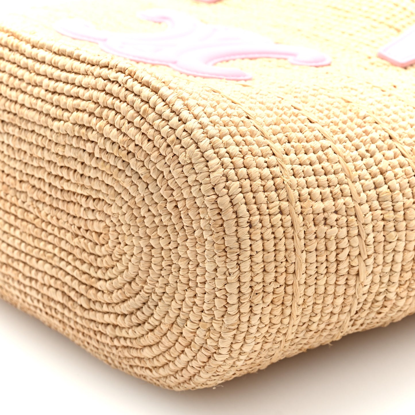 Raffia Calfskin Triomphe Teen Panier Silk Pink Silk Pink