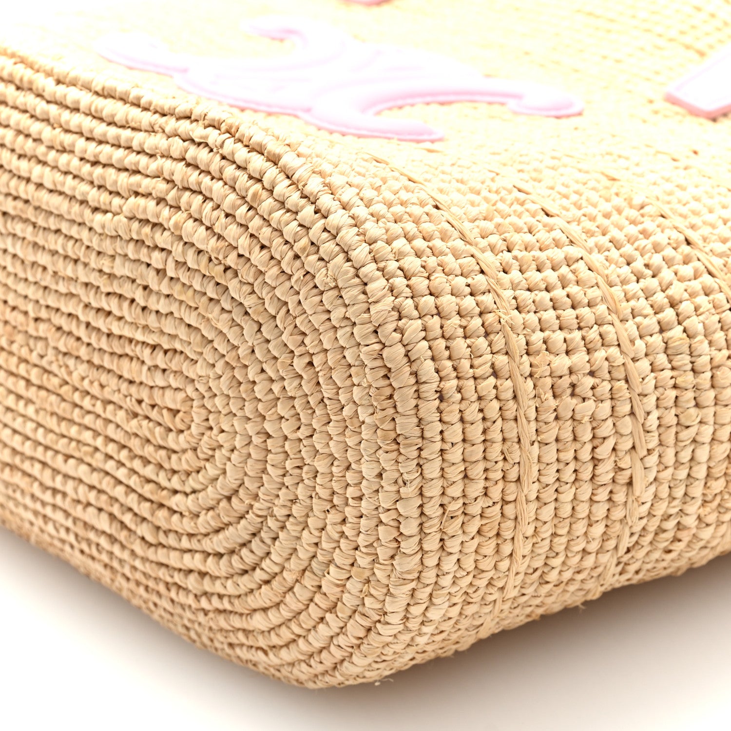 Celine Raffia Calfskin Triomphe Teen Panier Silk Pink Silk Pink 10 of 10