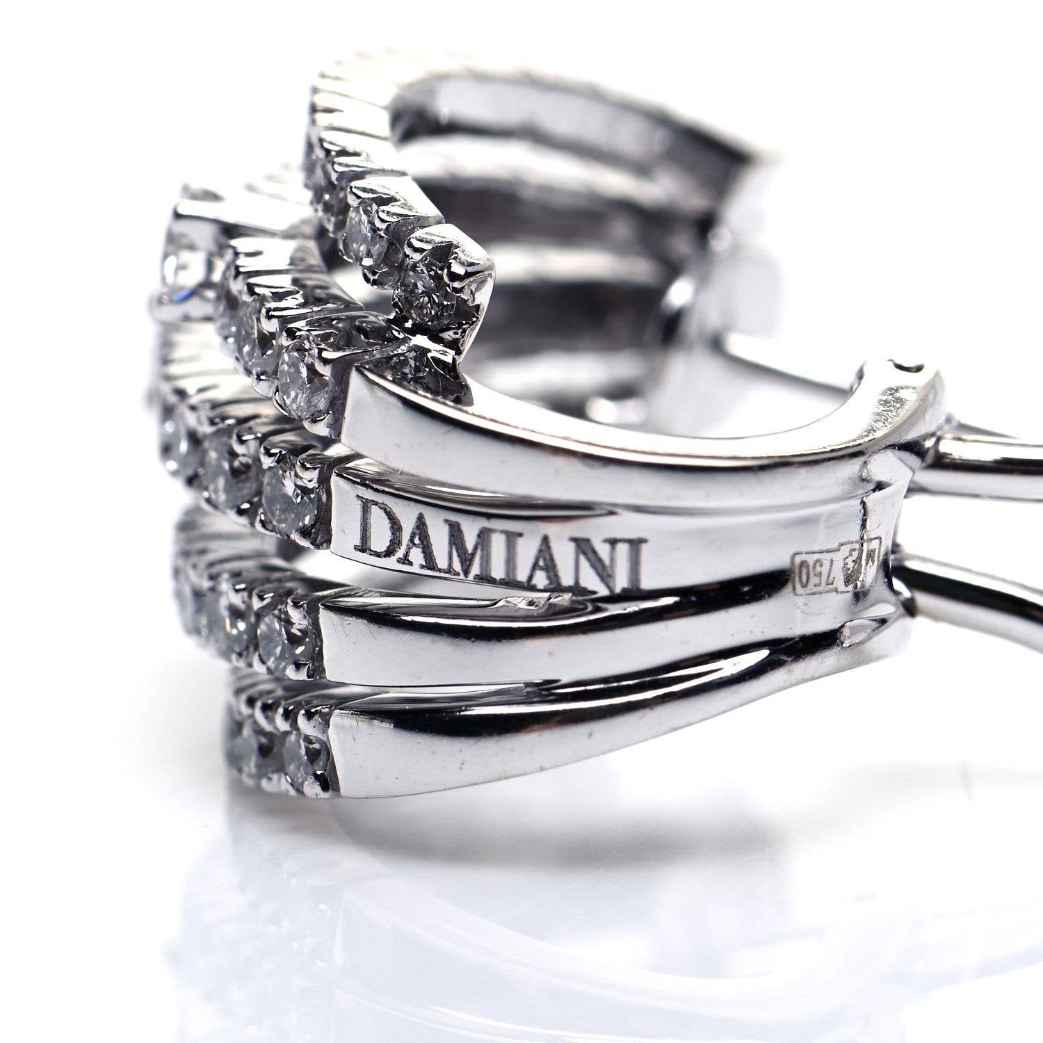 Damiani 18K White Gold Diamond Notte Di San Lorenzo Earrings 6 of 6