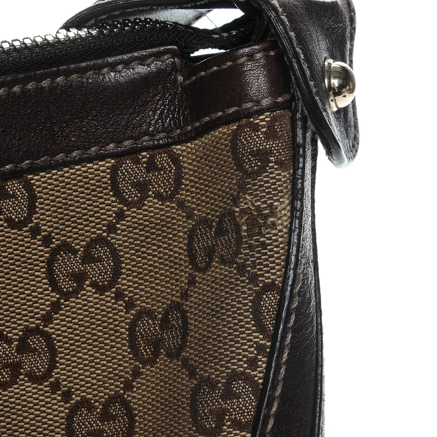 Monogram Web Studded Pelham Shoulder Bag Dark Brown