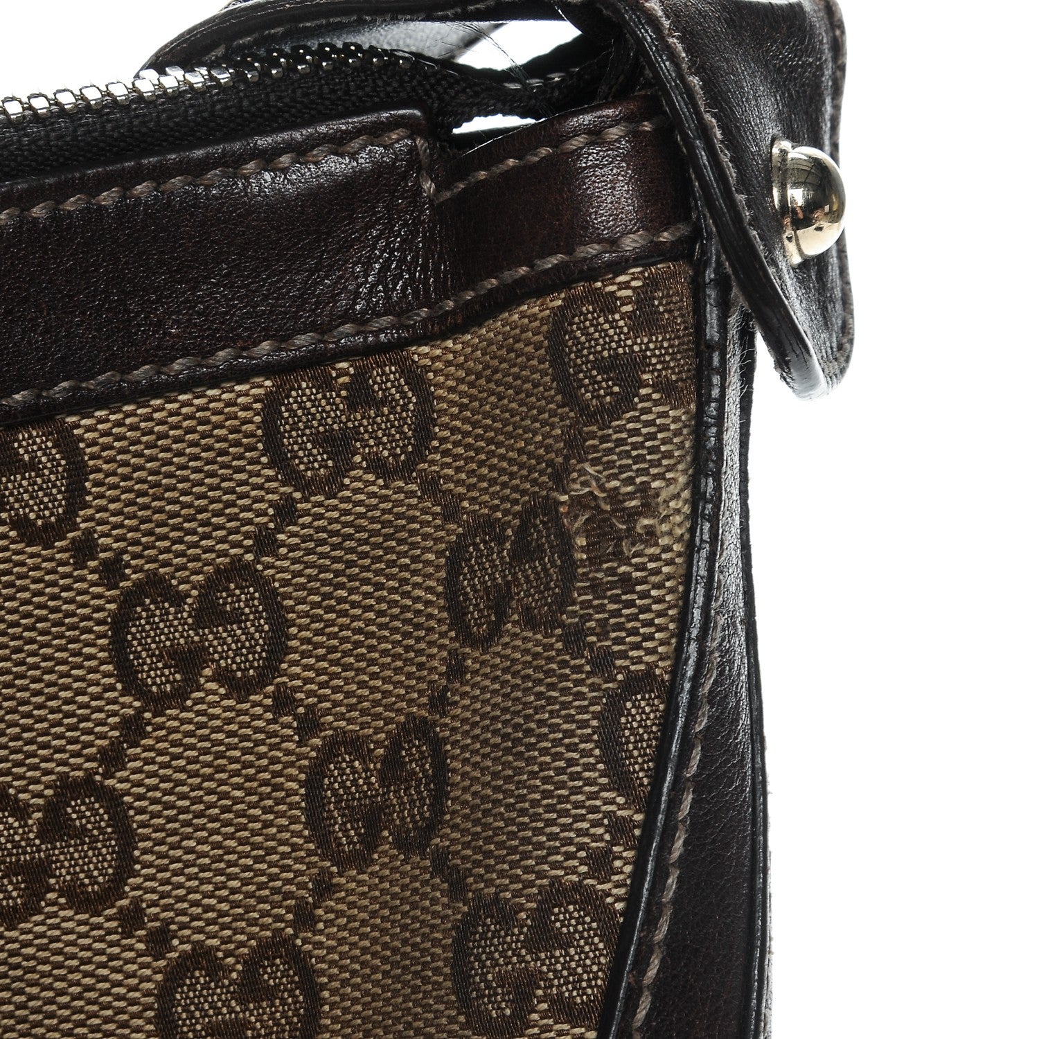 Gucci Monogram Web Studded Pelham Shoulder Bag Dark Brown 11 of 11