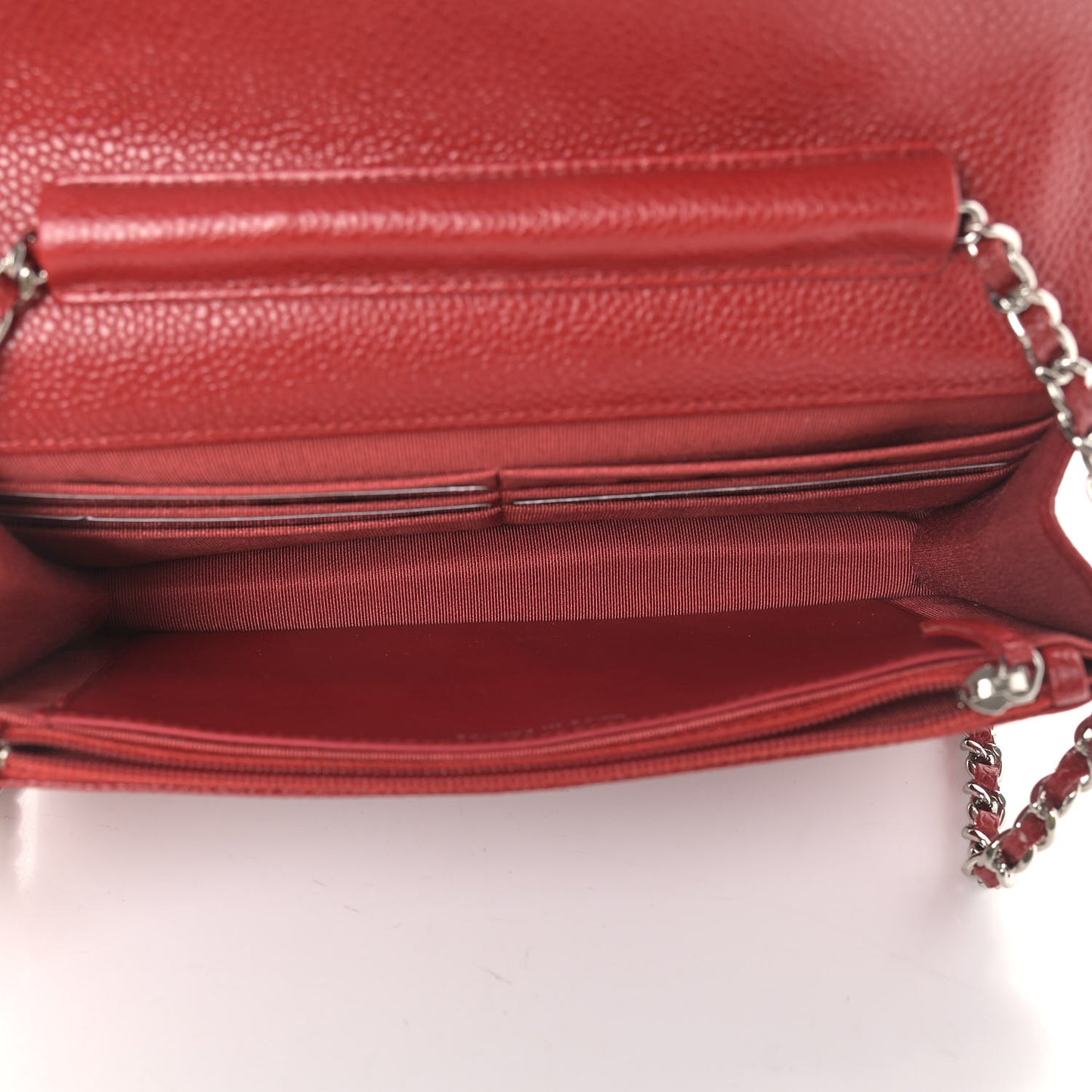 Caviar Quilted Wallet On Chain WOC Red