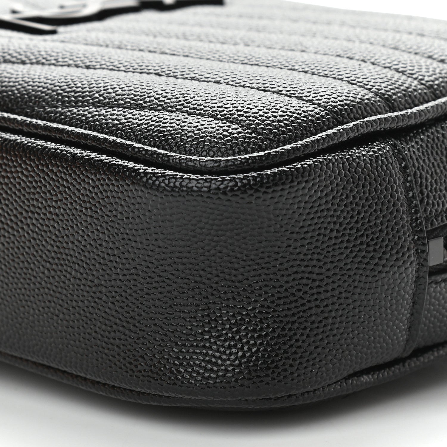 Saint Laurent Grain De Poudre Matelasse Monogram Mini Lou Camera Bag Black 8 of 8
