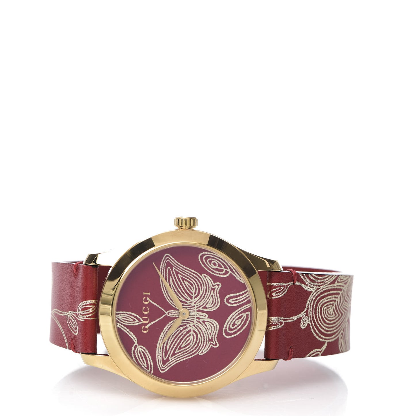 Stainless Steel Calfskin 38mm G-Timeless Butterfly Quartz Watch Red
